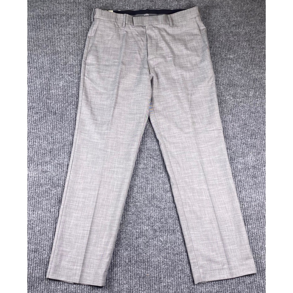 Savane Performance Dress Pant Mens 34x30 Grey Straight Fit Stretch Business